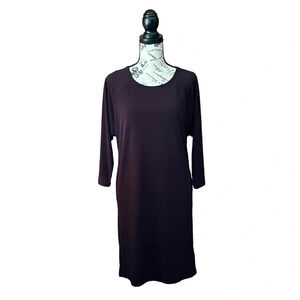 Michael Kors womens maroon 3/4 sleeve sheath shirt mini dress jersey stretch XS